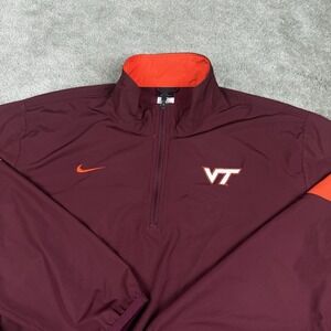 Nike Men Storm-Fit Virginia Tech Hokies Jacket Large Windbreaker Pullover Maroon